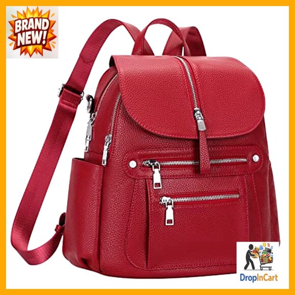 Genuine Leather Backpack Purse Fashion Casual Daypack with  display picture 3